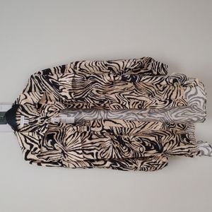 TOPSHOP SILK ANIMAL PRINT OVERSIZED SHIRT SIZE US 6